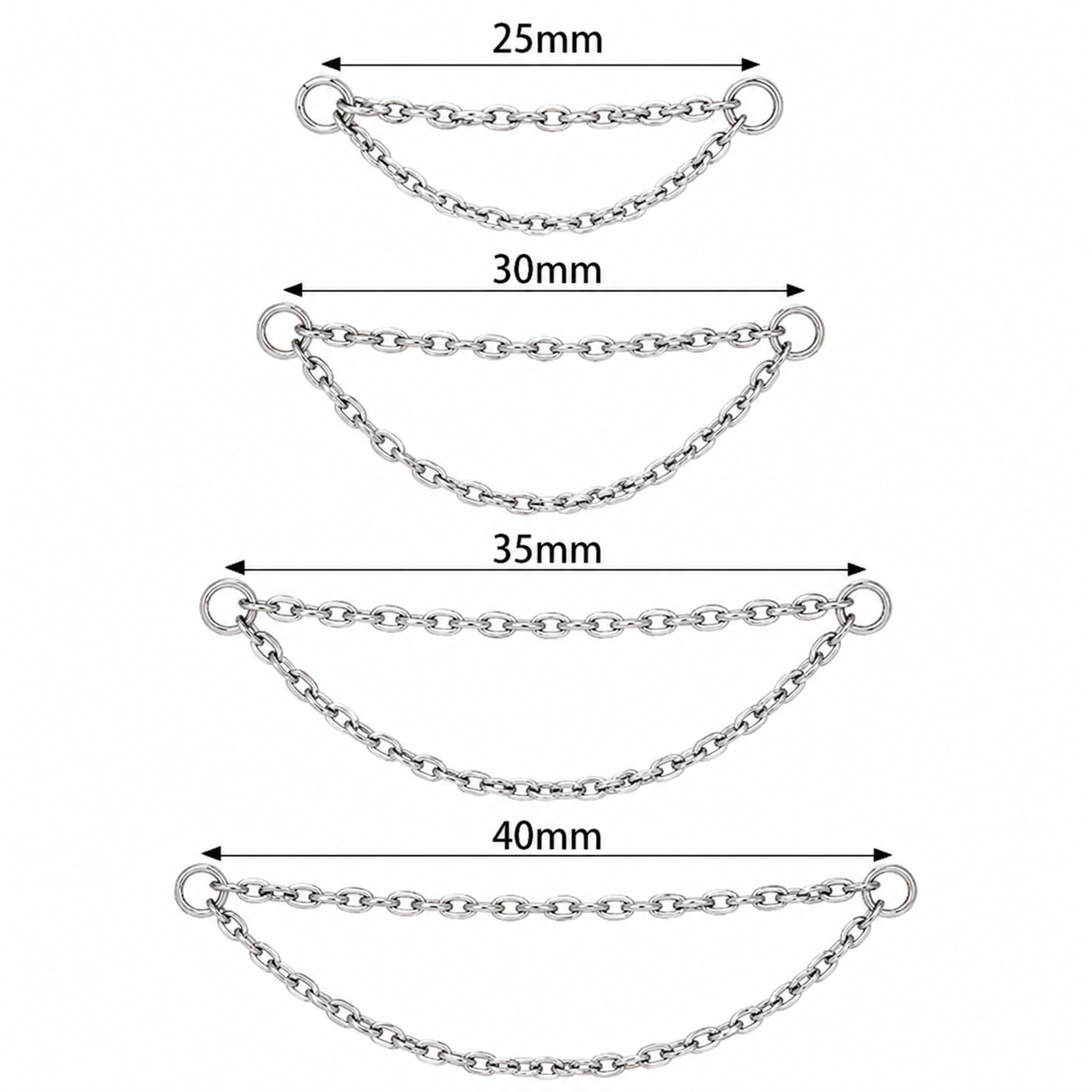 Double Titanium Add On piercing Chain