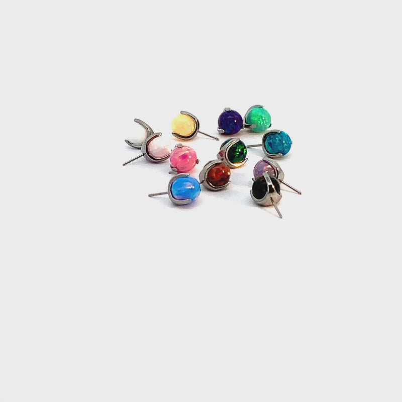 Threadless Titanium  Opal Ball 5mm