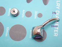 Internally Threaded Natural Labradorite Navel Curve