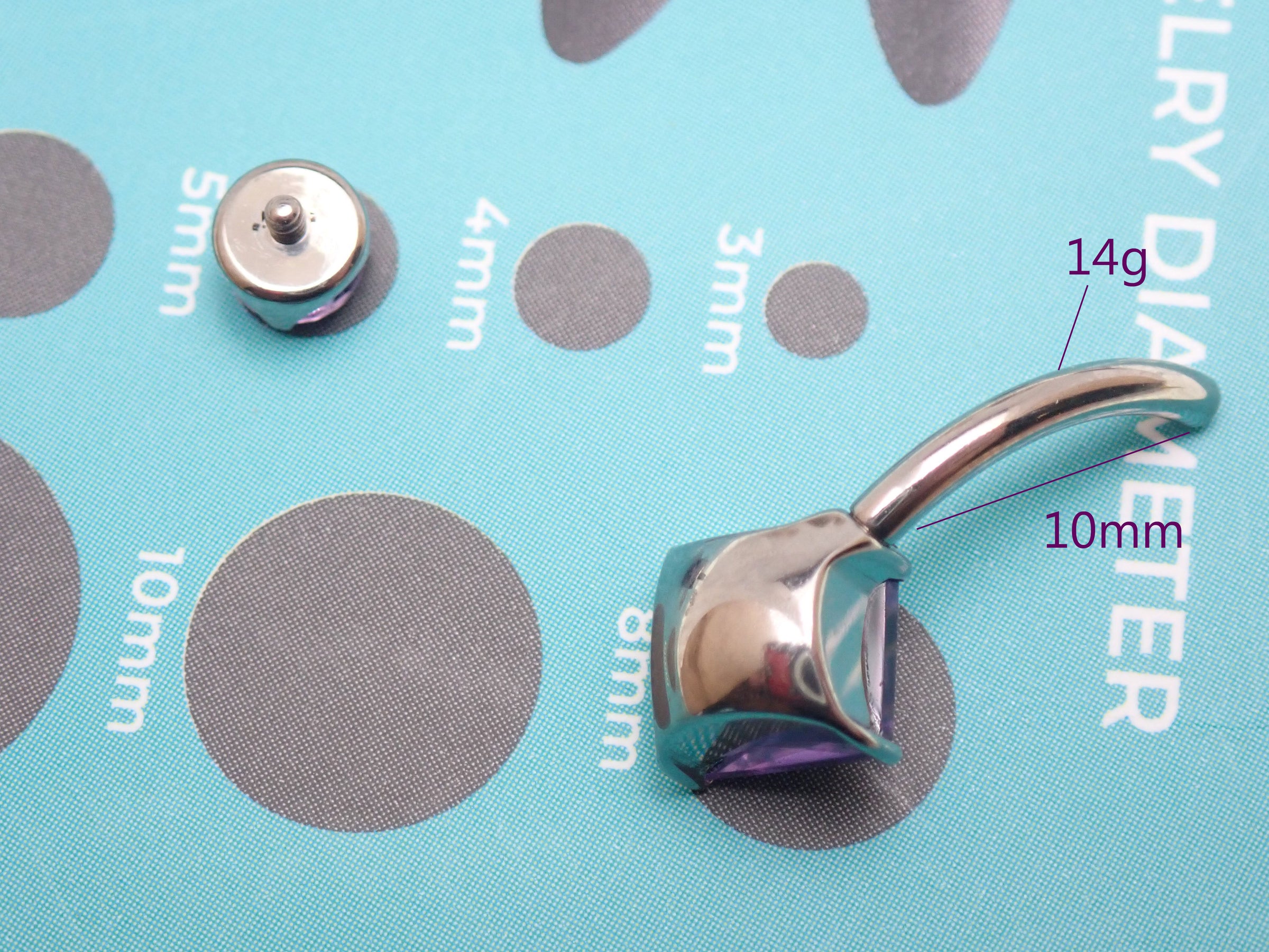 Internally Threaded Natural Labradorite Navel Curve