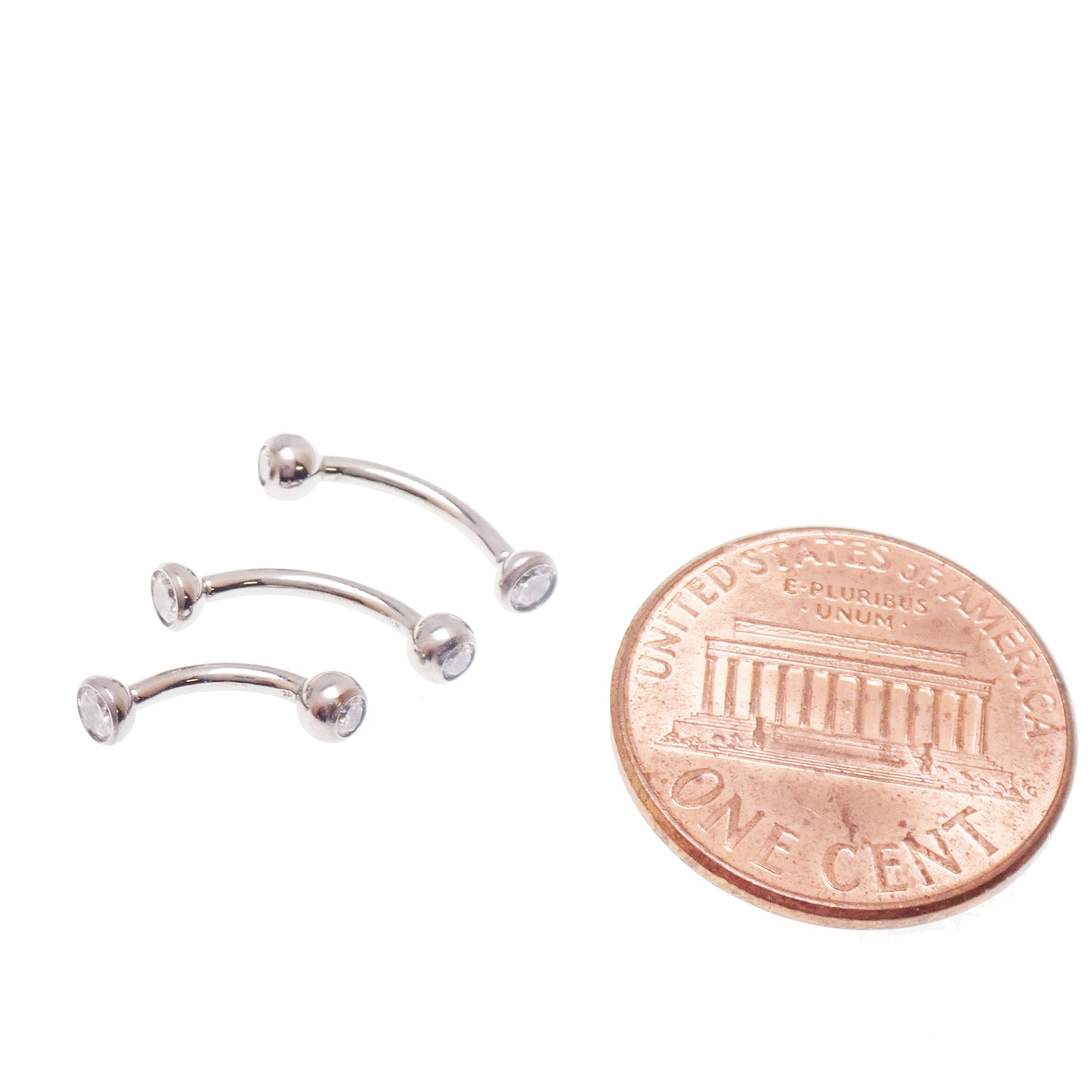 Threadless CZ curve 16g 6mm/8mm implant titanium