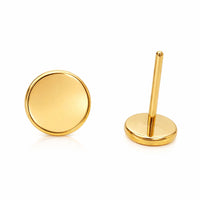 24Kt Gold PVD Titanium Threadless Flat Disc Top