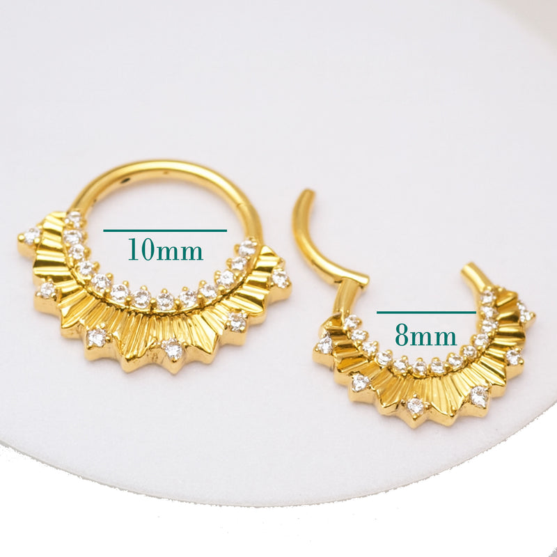 24k PVD Titanium Radiant CZ clicker 16g