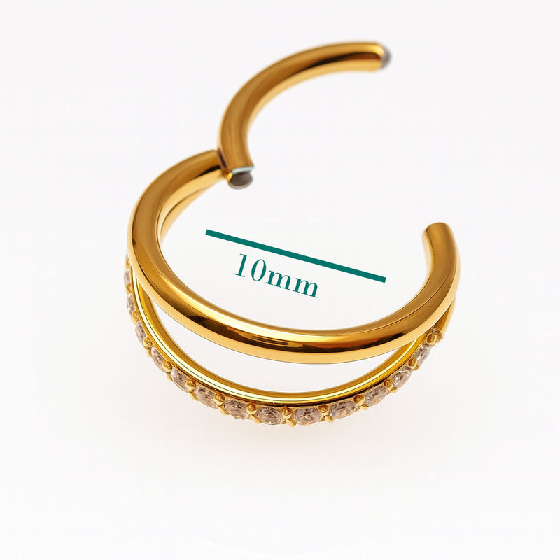 16G 10mm PVD Gold Titanium Clicker Hoop