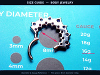 Amethyst CZ 16g 8mm Titanium Clicker