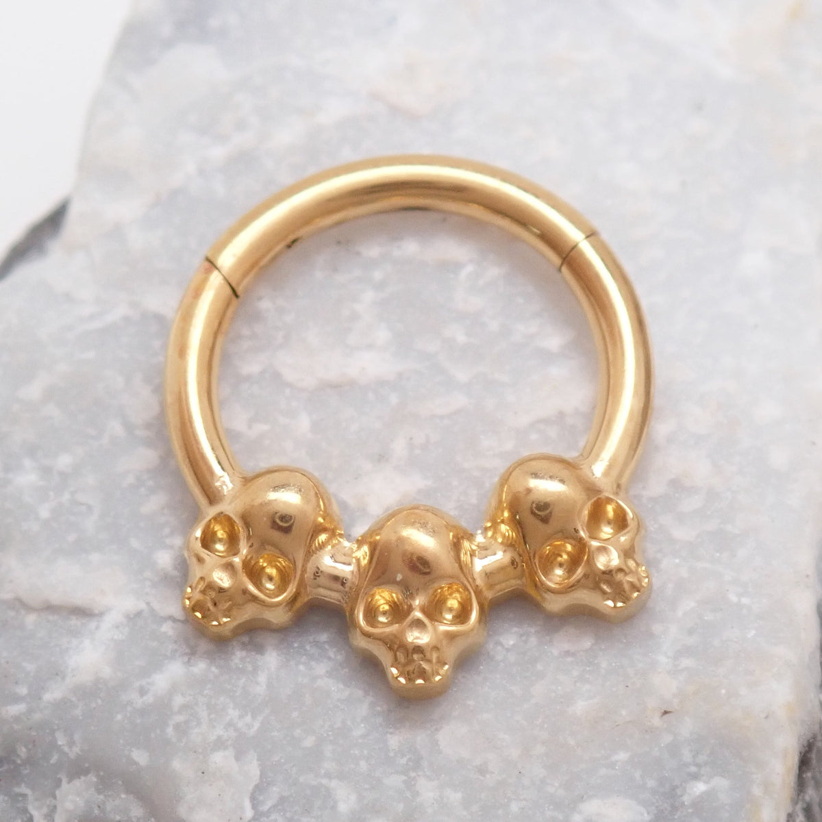 Implant Titanium Skull Hinged Clicker 16g, Daith, Septum, Helix