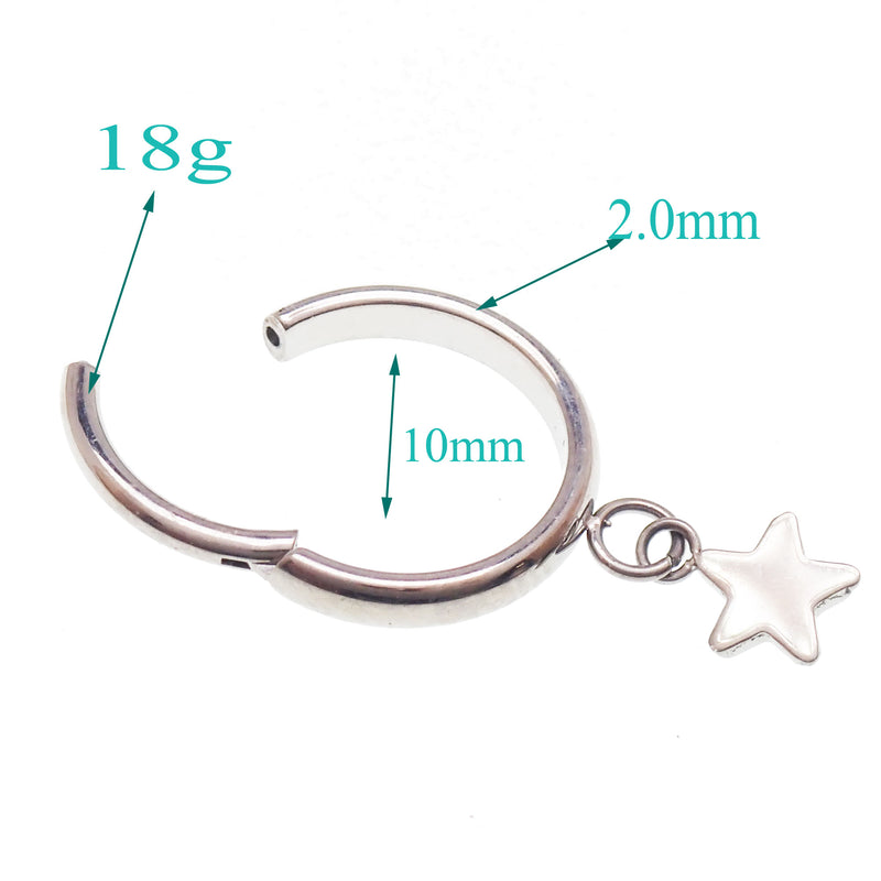 18g Moon or Star 10mm Clicker