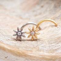 Implant Titanium flower Nose Stud Curl 20g