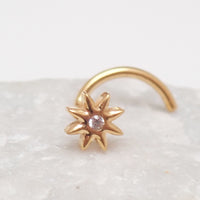 Implant Titanium flower Nose Stud Curl 20g