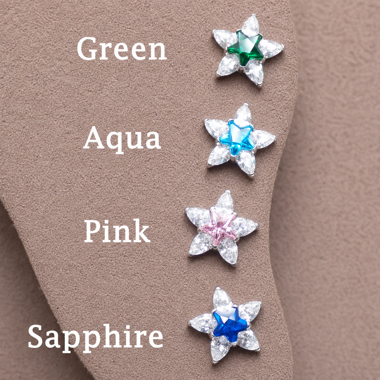 CZ Star Dermal Top, 14g (1.2mm thread)