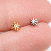 Implant Titanium flower Nose Stud Curl 20g