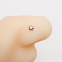 Implant Titanium flower Nose Stud Curl 20g