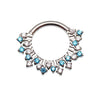 Blue & Clear CZ Sunburst Clicker 16g