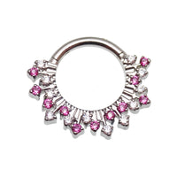 Pink & Clear CZ Sunburst Clicker 16g