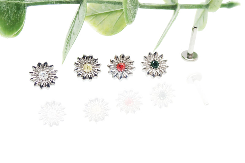 Internally Threaded Sunflower CZ (0.9mm)