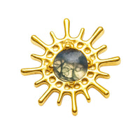 PVD  Gold Sun Moss Agate Top – 0.9mm Thread (Fits 16G & 18G)