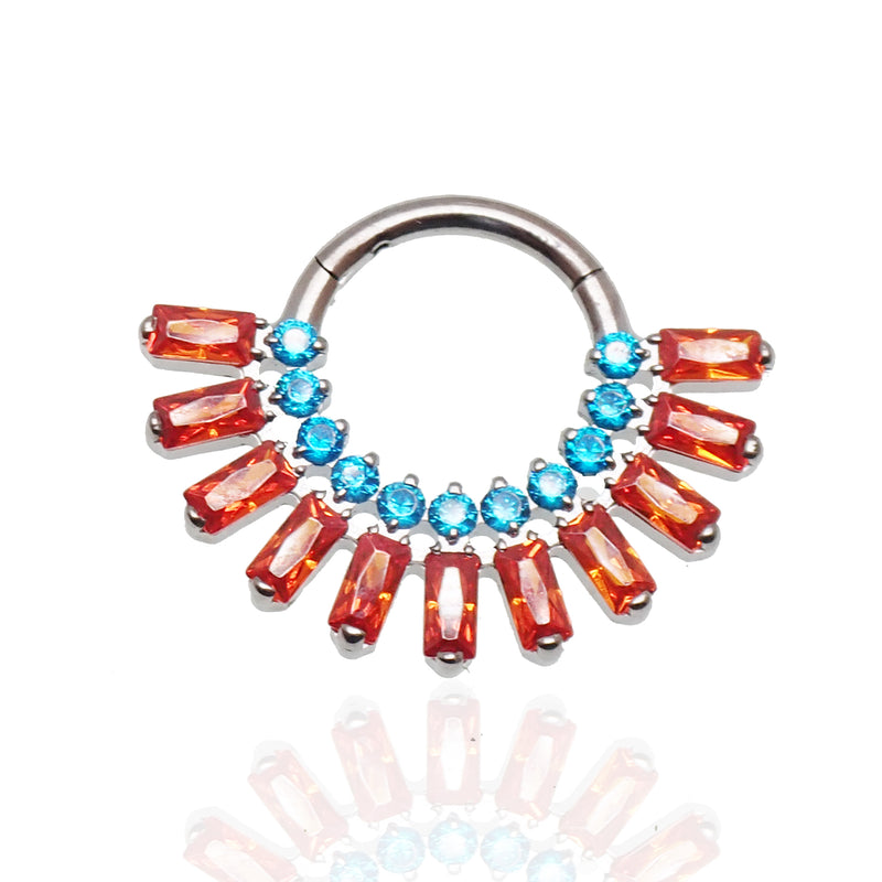 Orange & Teal CZ clicker 16g