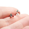 Titanium Cherry CZ Earrings