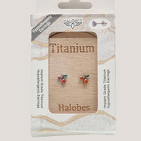 Titanium Cherry CZ Earrings