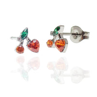 Titanium Cherry CZ Earrings