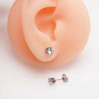 Implant Titanium 5mm Crown Earrings Pair 20g
