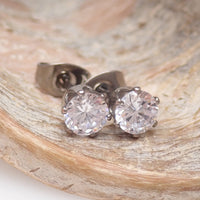 Implant Titanium 5mm Crown Earrings Pair 20g