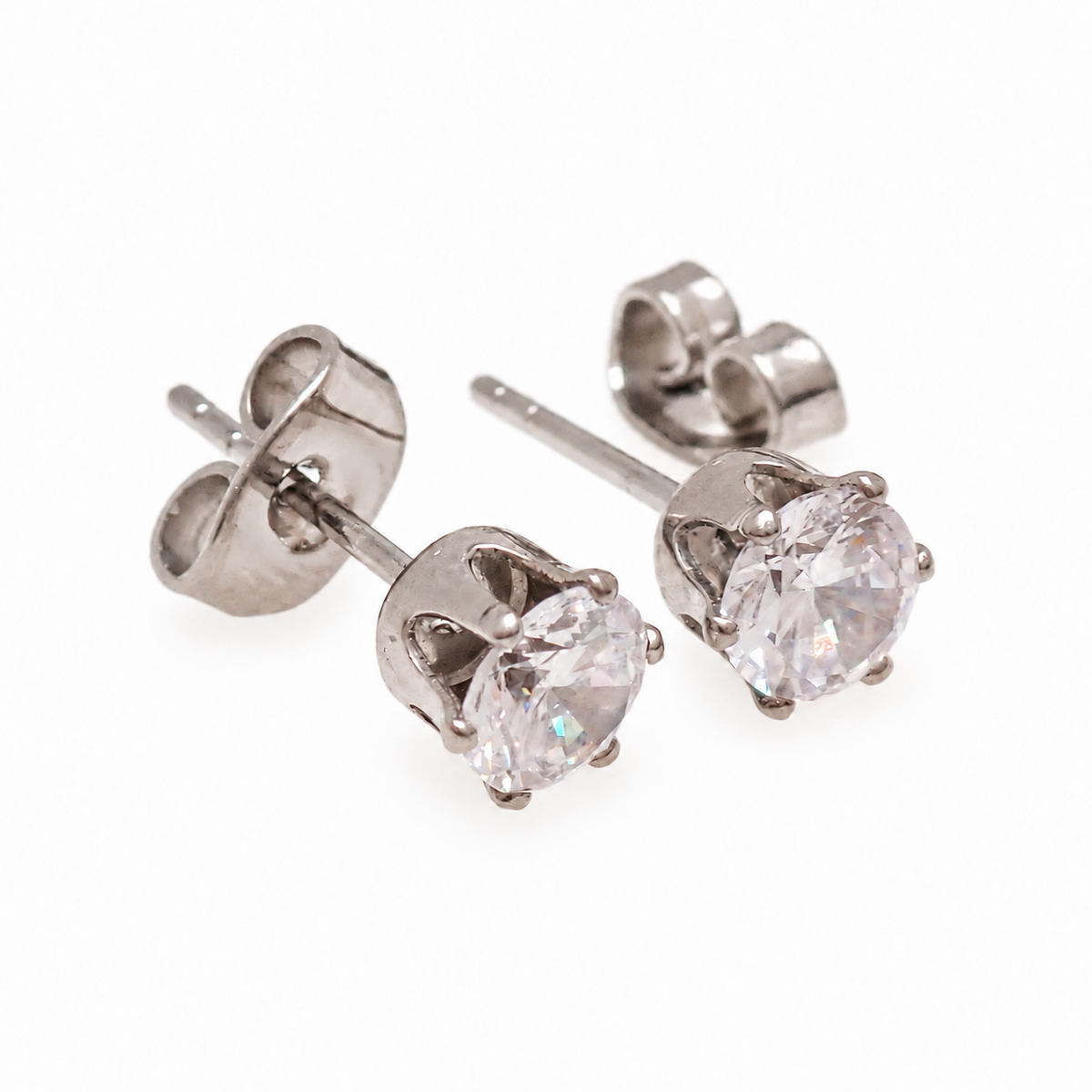 Implant Titanium 5mm Crown Earrings Pair 20g