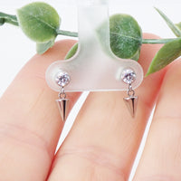 Titanium CZ Cone Drop Earrings