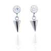 Titanium CZ Cone Drop Earrings