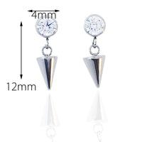 Titanium CZ Cone Drop Earrings