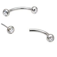 Threadless CZ curve 16g 6mm/8mm implant titanium