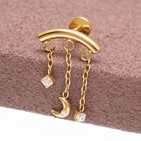 Implant Grade Titanium Dangle Moon Hidden Helix Push-Fit