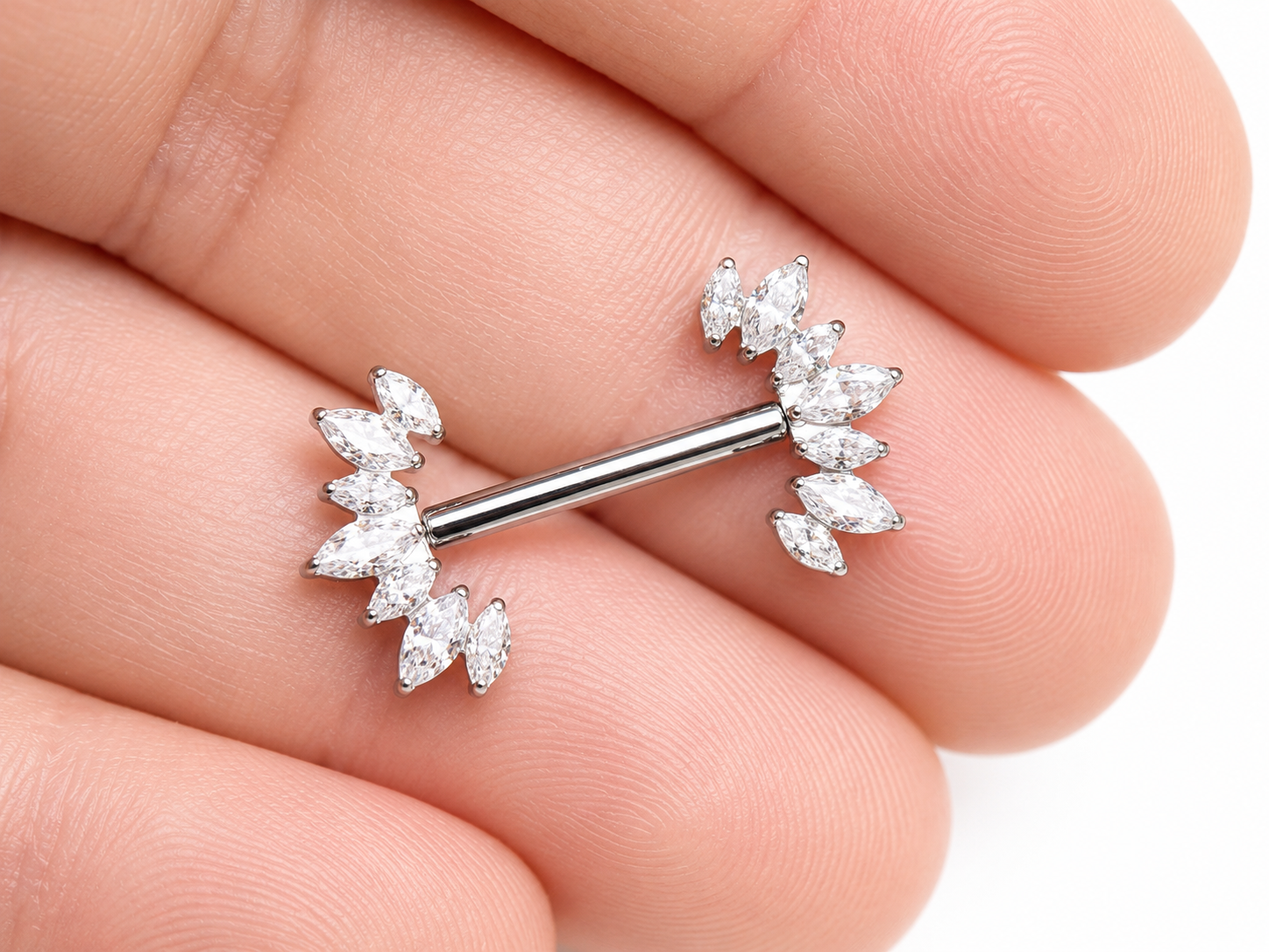 Threadless push fit titanium Nipple rings 12g/14g PAIR