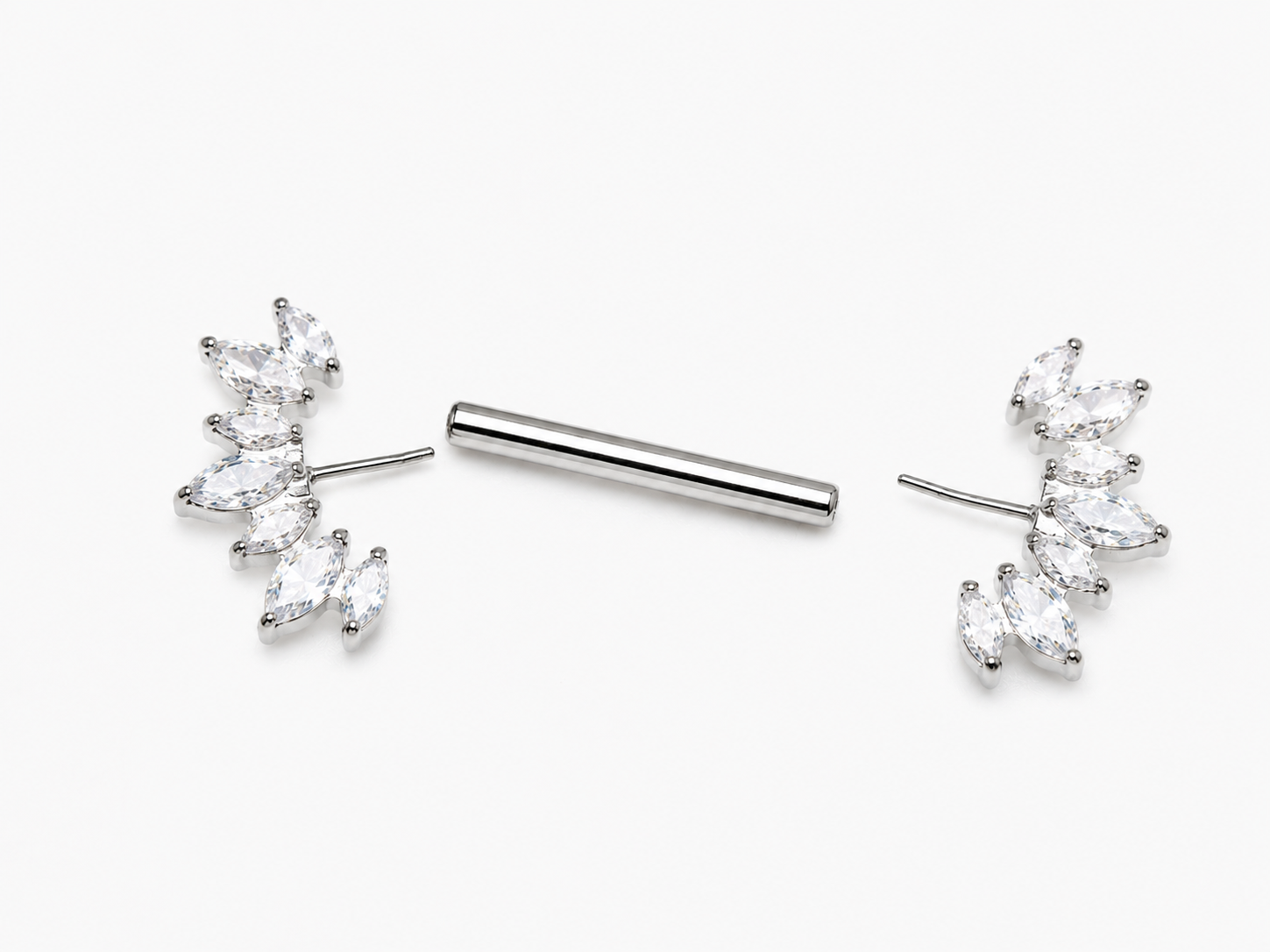 Threadless push fit titanium Nipple rings 12g/14g PAIR