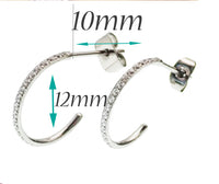 Titanium CZ Hoop Earrings  20g