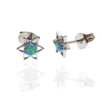 Opal Star Earrings Pair