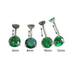 Internally Threaded CZ  Navel Curve Emerald