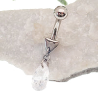 Internally threaded CZ Dangle Curve 14g