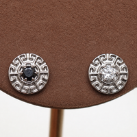 CZ Greek Key Dermal Top, 14g or 16g  (1.2mm /0.9mm thread)