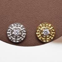 CZ Greek Key Dermal Top, 14g or 16g  (1.2mm /0.9mm thread)