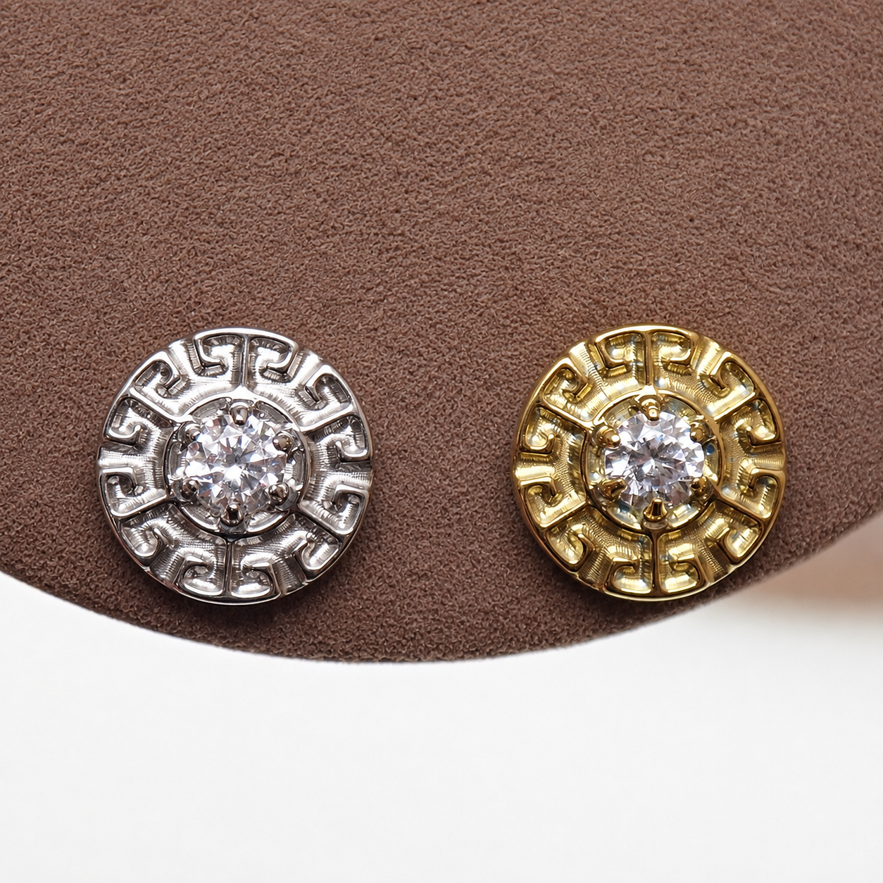 CZ Greek Key Dermal Top, 14g or 16g  (1.2mm /0.9mm thread)