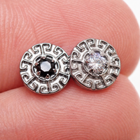 CZ Greek Key Dermal Top, 14g or 16g  (1.2mm /0.9mm thread)
