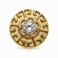 CZ Greek Key Dermal Top, 14g or 16g  (1.2mm /0.9mm thread)