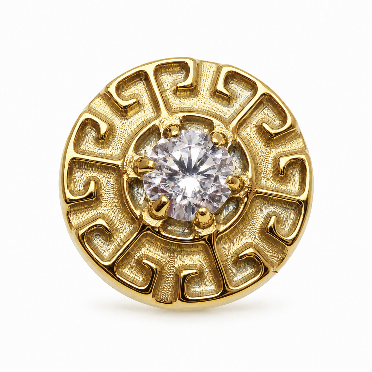 CZ Greek Key Dermal Top, 14g or 16g  (1.2mm /0.9mm thread)
