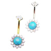 Turquoise Belly Ring 14g -10mm