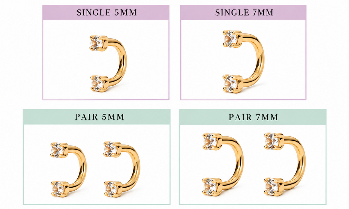 U shape  titanium 16g earring, arch piercing , lobe , tragus, helix, rook