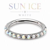 18g Titanium Hinged clicker fire opals
