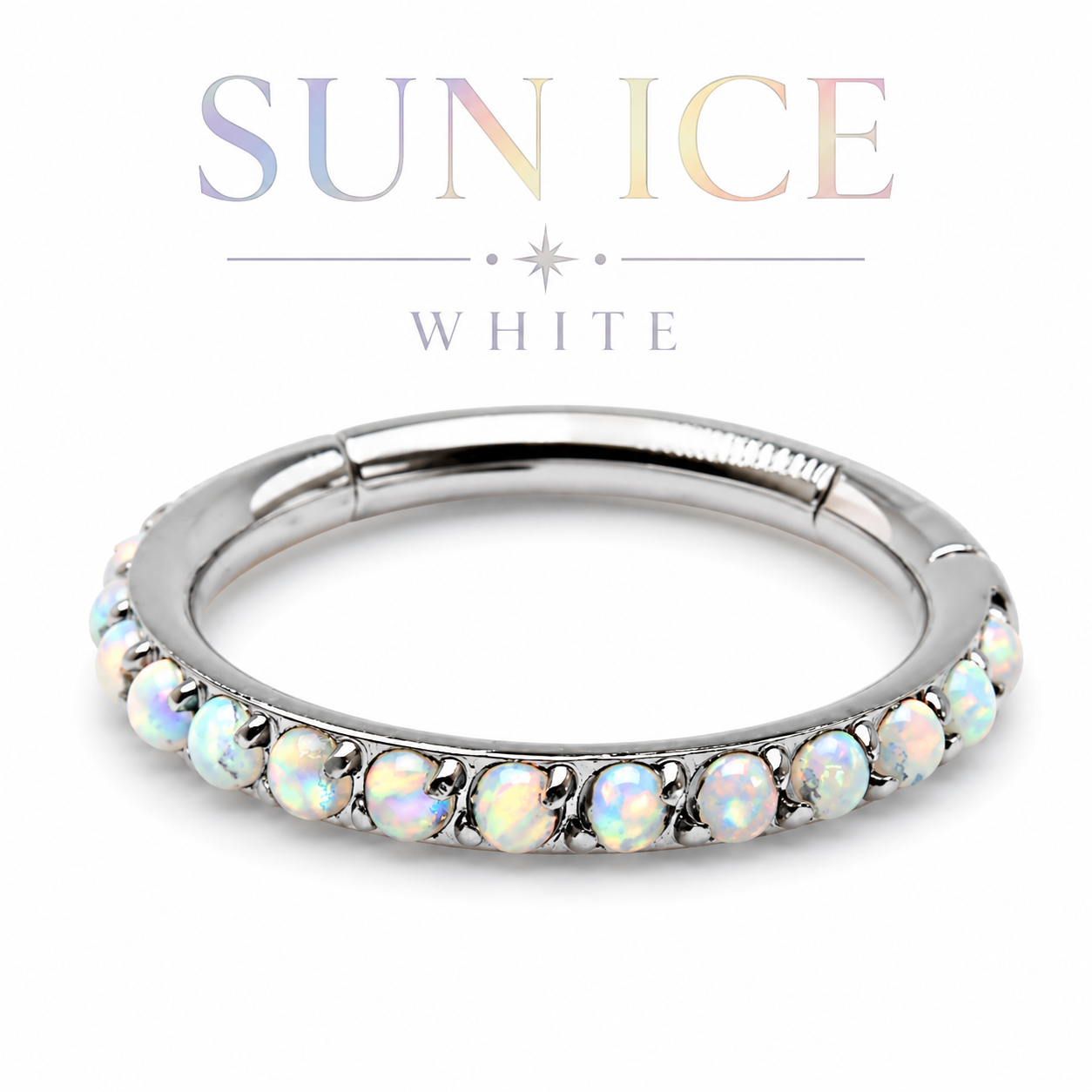 18g Titanium Hinged clicker fire opals