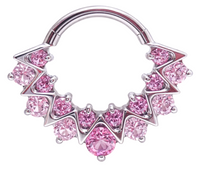 Pink CZ 16g 8mm Titanium Clicker