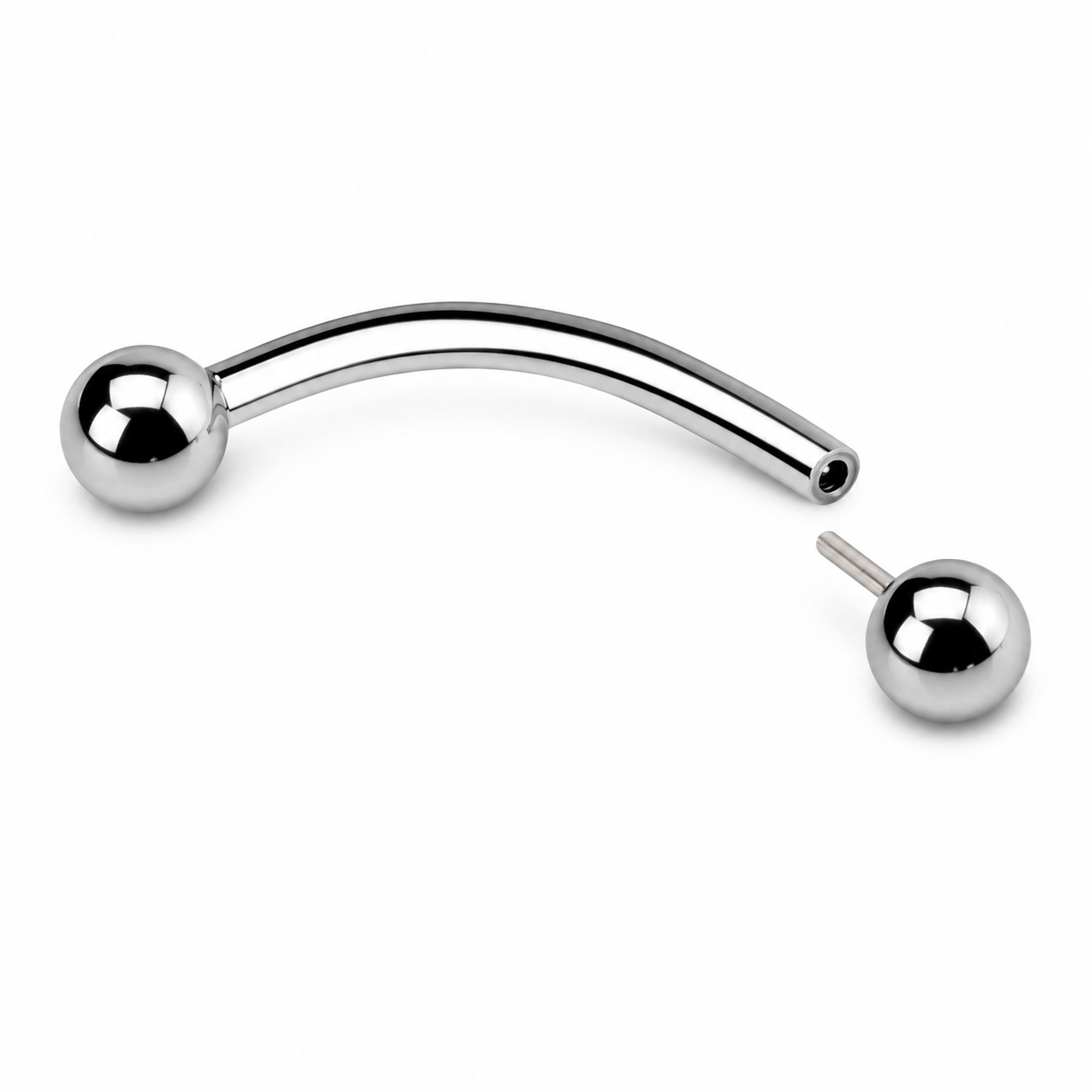 16g Threadless Titanium curve 10mm (3/8'') barbell